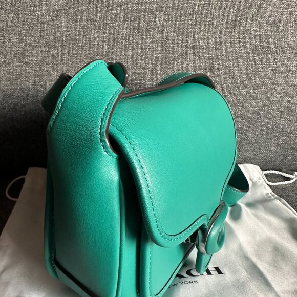 NWT! RARE! COACH Tabby Messenger 19 Crossbody Bag CK955 Bright Green Teal - Picture 4 of 11